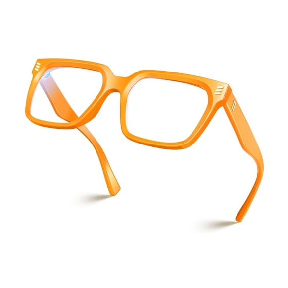 Visone Accessories - Blue Light Blocking Computer Eyewear Glasses Orange Frame